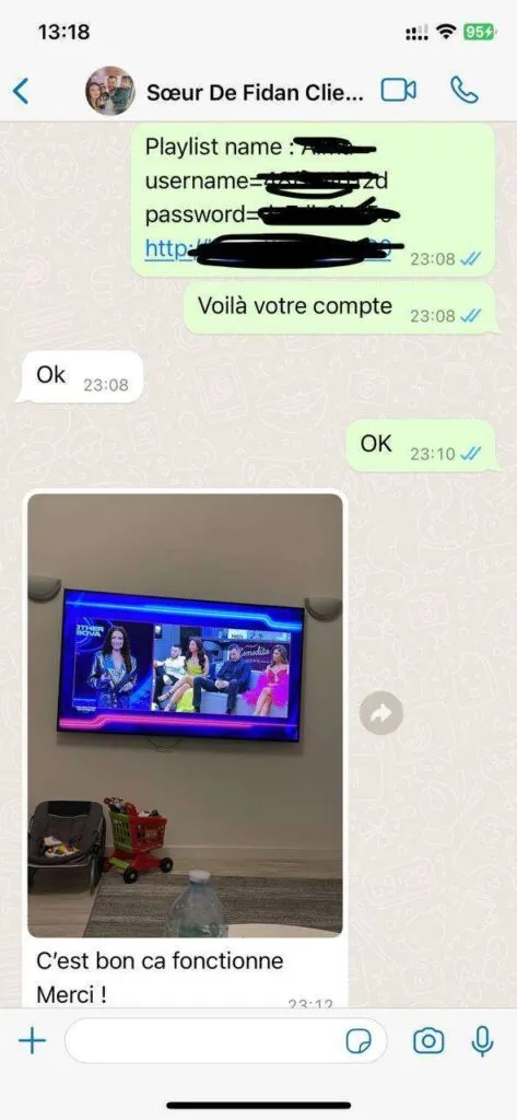 Remerciements d'un utilisateur pour la qualité du bouquet sport